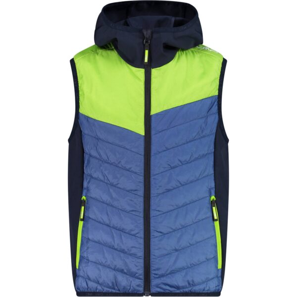 CMP KID HYBRID VEST FIX HOOD DUSTY BLUE