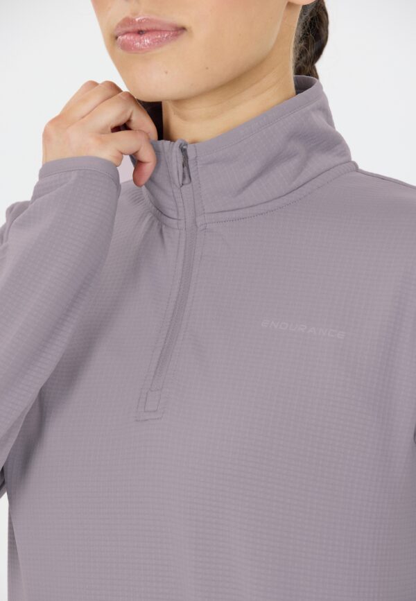 ENDURANCE Vironic W Waffle Melange Loose Fit Midlayer LILAC GRAY – Bild 3