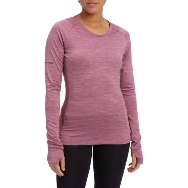 ENERGETICS Da.-Langarmshirt Evii L/S W MELANGE/RED WINE/VIO – Bild 2