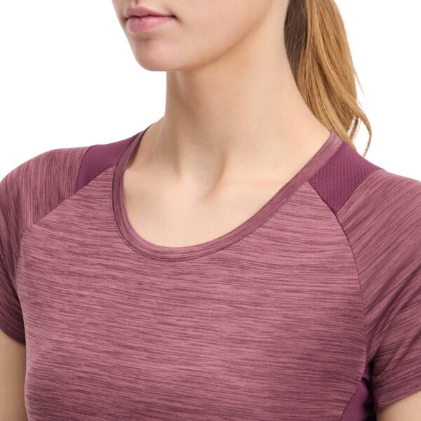 ENERGETICS Da.-T-Shirt Evii SS W MELANGE/RED WINE/RED – Bild 3