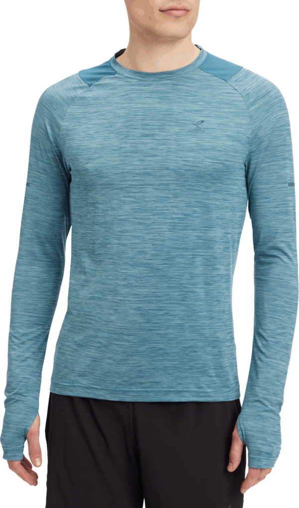 ENERGETICS He.-Langarmshirt Ailo LS M MELANGE/BLUE PETROL/ – Bild 2