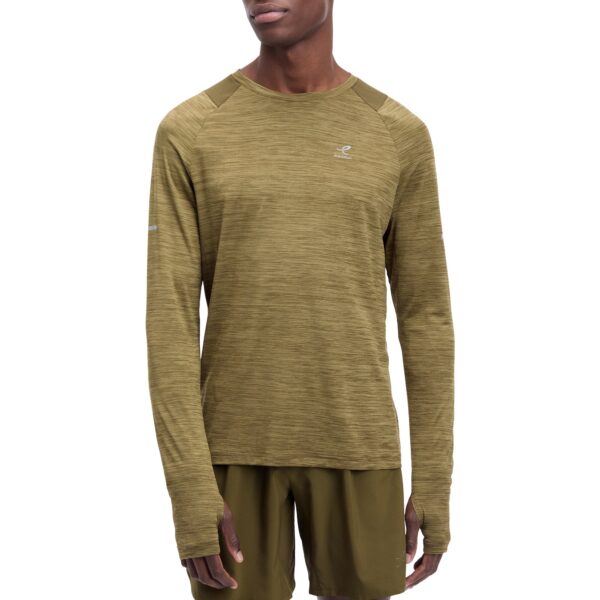 ENERGETICS He.-Langarmshirt Ailo LS M MELANGE/OLIVE DARK/O – Bild 3