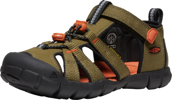 KEEN SEACAMP II CNX Y-DARK OLIVE/GOLD FLAME DARK OLIVE/GOLD FLAME