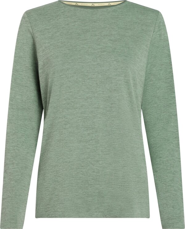 McKINLEY Da.-Langarmshirt Hunu LS W MELANGE/GREEN SMOKE