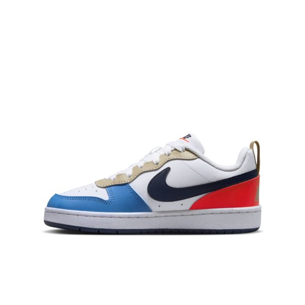 NIKE COURT BOROUGH LOW RECRAFT (GS) WHITE/THUNDER BLUE-LT CRIMSON – Bild 3