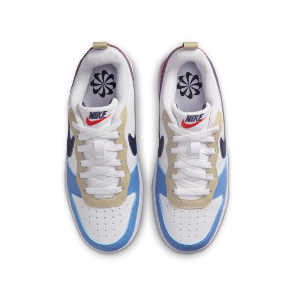 NIKE COURT BOROUGH LOW RECRAFT (GS) WHITE/THUNDER BLUE-LT CRIMSON – Bild 6