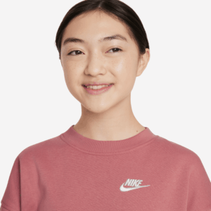 NIKE G NSW CLUB FLC OVRSZD CREW LBR ADOBE/WHITE