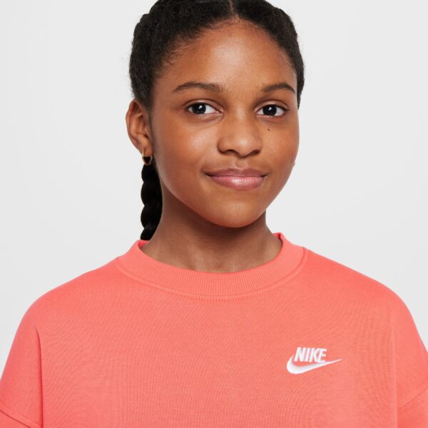 NIKE G NSW CLUB FLC OVRSZD CREW LBR MAGIC EMBER/WHITE – Bild 5
