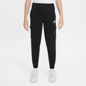 NIKE K NSW CLUB FLC CRGO PNT LBR BLACK/BLACK/WHITE