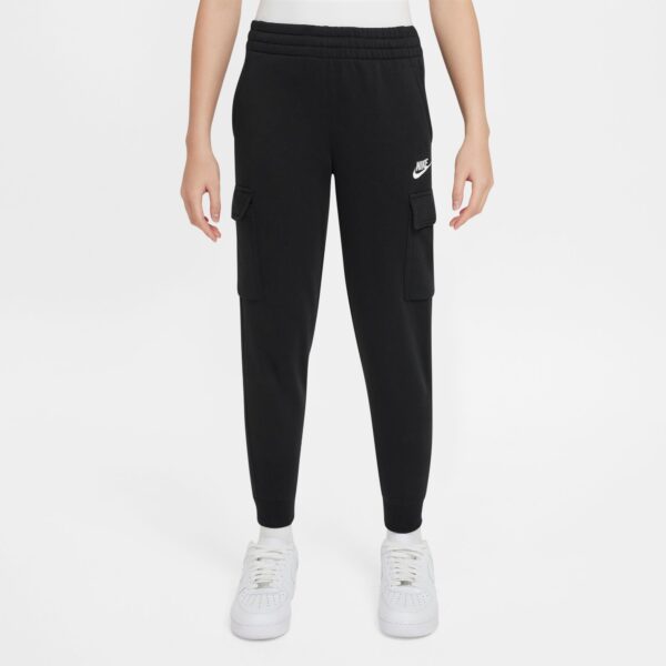 NIKE K NSW CLUB FLC CRGO PNT LBR BLACK/BLACK/WHITE