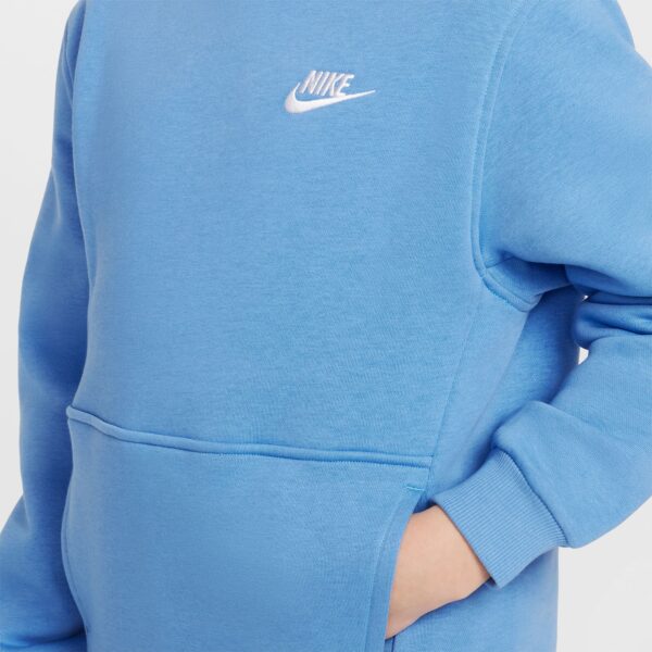 NIKE K NSW CLUB FLC HDY LBR BLUE BEYOND/WHITE – Bild 3
