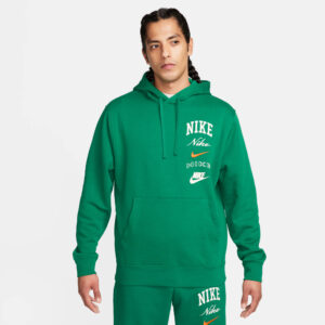 NIKE M NK CLUB BB PO HDY STACK GX MALACHITE/SAIL/SAFETY ORANGE