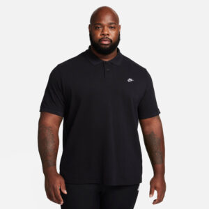 NIKE M NK CLUB SS POLO PIQUE BLACK/WHITE