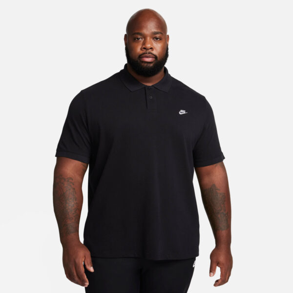 NIKE M NK CLUB SS POLO PIQUE BLACK/WHITE