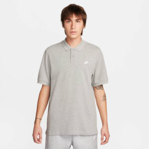 NIKE M NK CLUB SS POLO PIQUE DK GREY HEATHER/WHITE