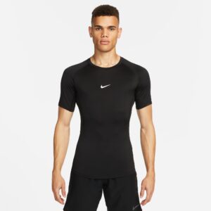NIKE M NP DF TIGHT TOP SS BLACK/WHITE