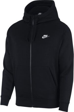 NIKE M NSW CLUB HOODIE FZ BB BLACK/BLACK/WHITE