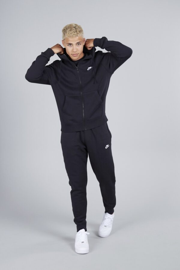 NIKE M NSW CLUB HOODIE FZ BB BLACK/BLACK/WHITE – Bild 4