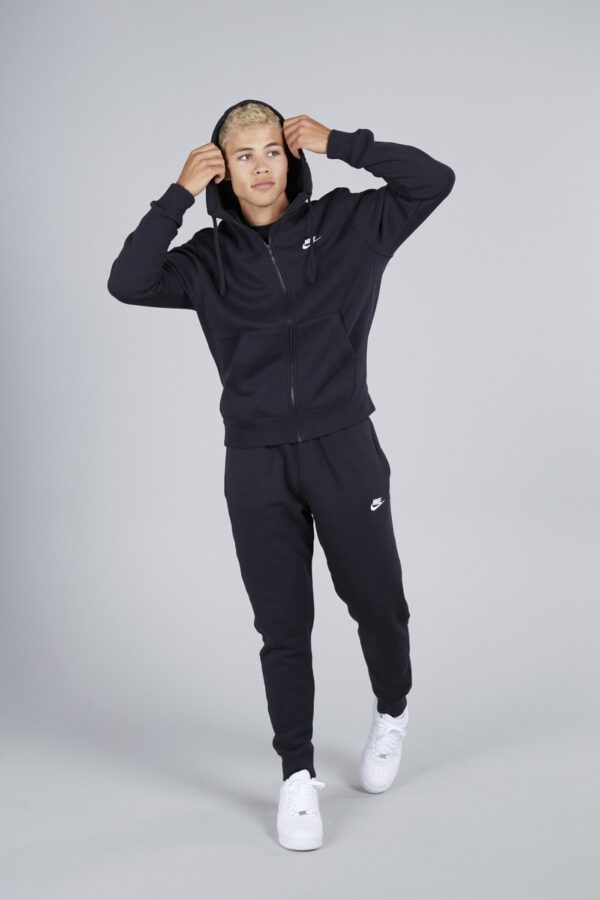 NIKE M NSW CLUB HOODIE FZ BB BLACK/BLACK/WHITE – Bild 5