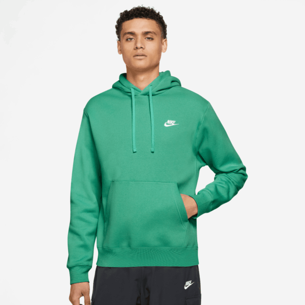 NIKE M NSW CLUB HOODIE PO BB MALACHITE/MALACHITE/WHITE