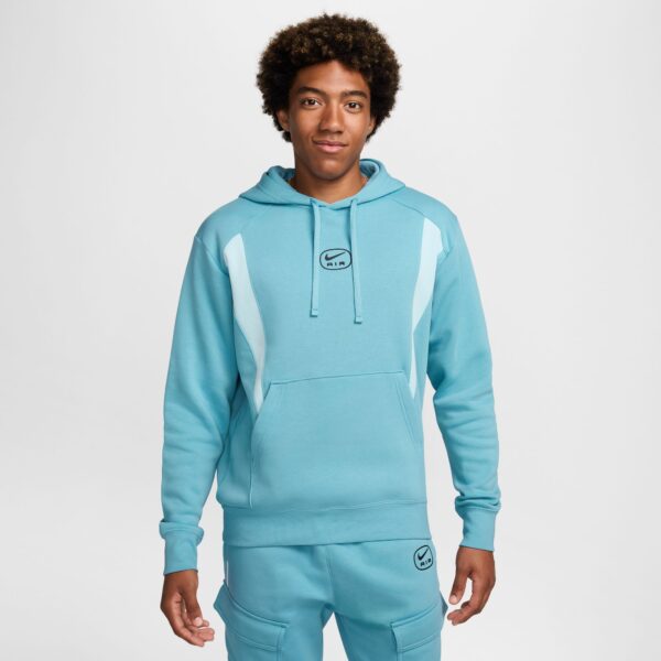 NIKE M NSW SW AIR PO HOODY FLC BB DENIM TURQ/GLACIER BLUE/BLACK