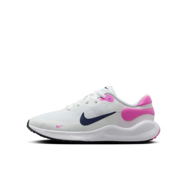 NIKE NIKE REVOLUTION 7 (GS) WHITE/MIDNIGHT NAVY-PLAYFUL PI