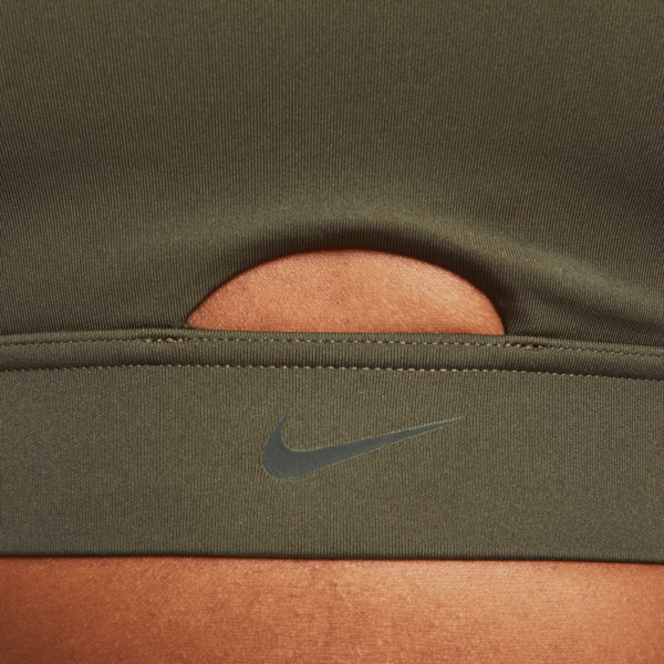 NIKE W NK DF INDY PLUNGE CUTOUT BRA CARGO KHAKI/WHITE – Bild 6