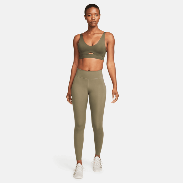 NIKE W NK DF INDY PLUNGE CUTOUT BRA CARGO KHAKI/WHITE – Bild 9