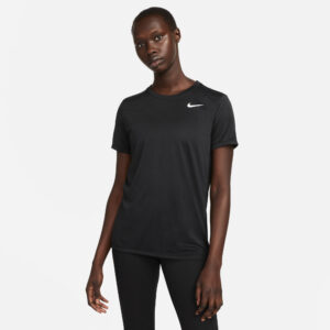 NIKE W NK DF RLGD SS TEE BLACK/WHITE