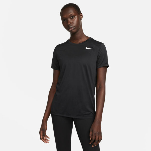 NIKE W NK DF RLGD SS TEE BLACK/WHITE