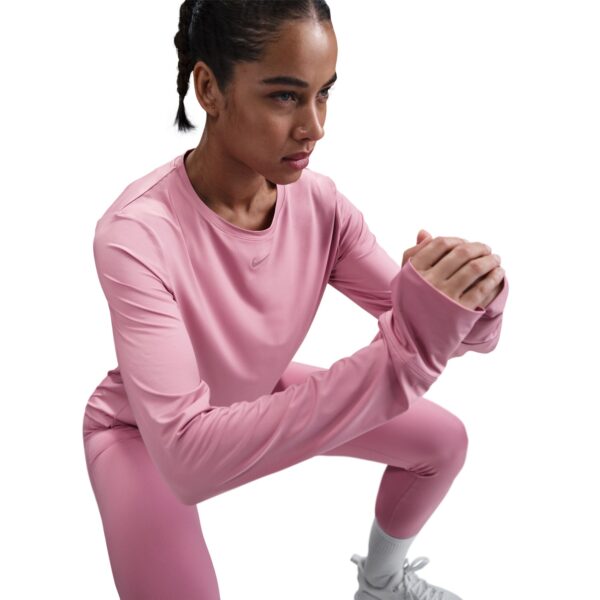 NIKE W NK ONE CLASSIC DF LS TOP ELEMENTAL PINK/BLACK – Bild 3