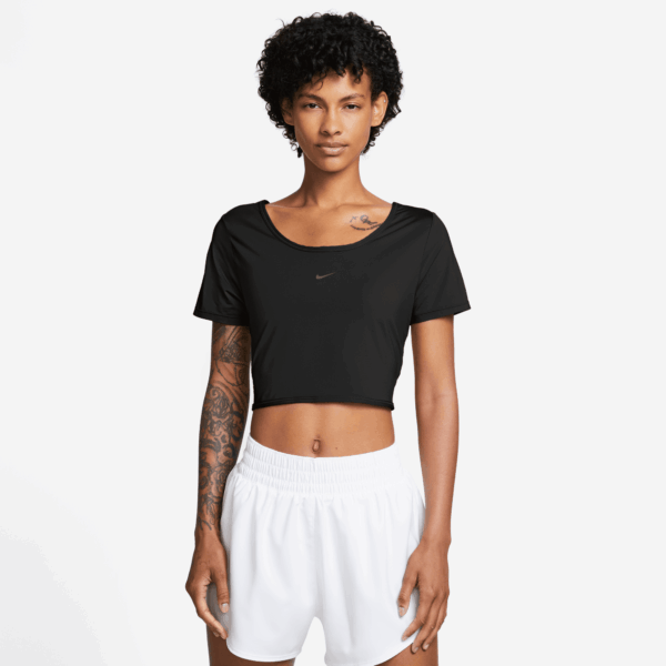NIKE W NK ONE CLASSIC DF TWST SS TP BLACK/BLACK