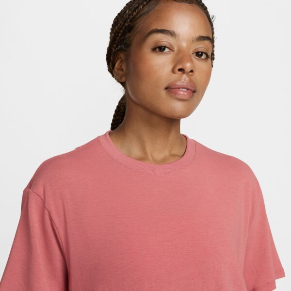 NIKE W NK ONE RELAXED DF SS TOP CANYON PINK/BLACK – Bild 3