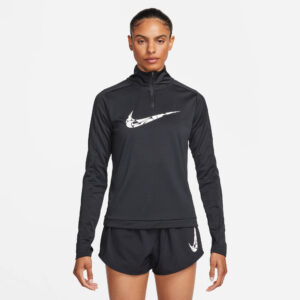 NIKE W NK SWSH HBR DF HZ MID BLACK/WHITE