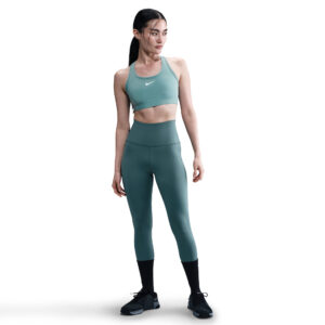 NIKE W NK SWSH MED SPT BRA CANNON/WHITE