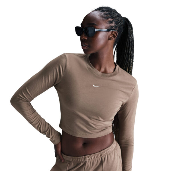 NIKE W NSW NK CHLL KNT LS CRP MINK BROWN/SAIL – Bild 3