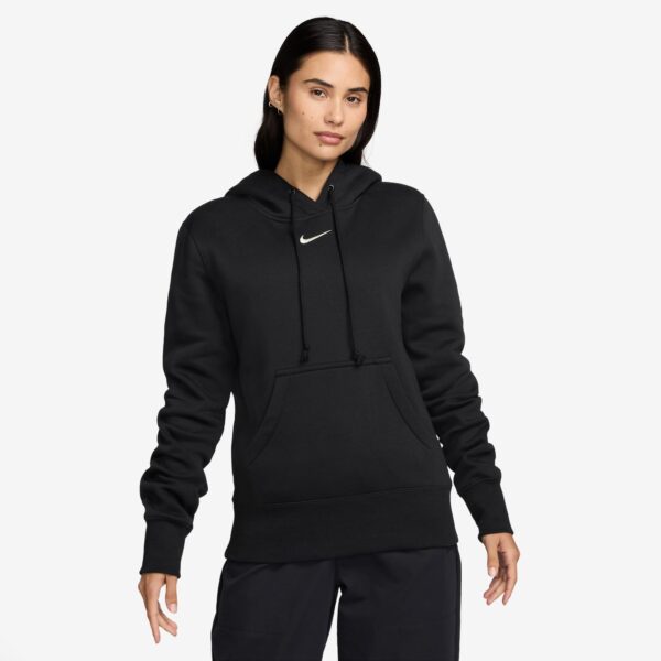 NIKE W NSW PHNX FLC STD PO HOODIE BLACK/SAIL