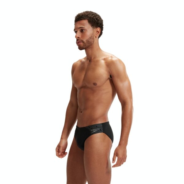 SPEEDO Mens Medley Logo 7cm Brief BLACK / USA CHARCOAL – Bild 6