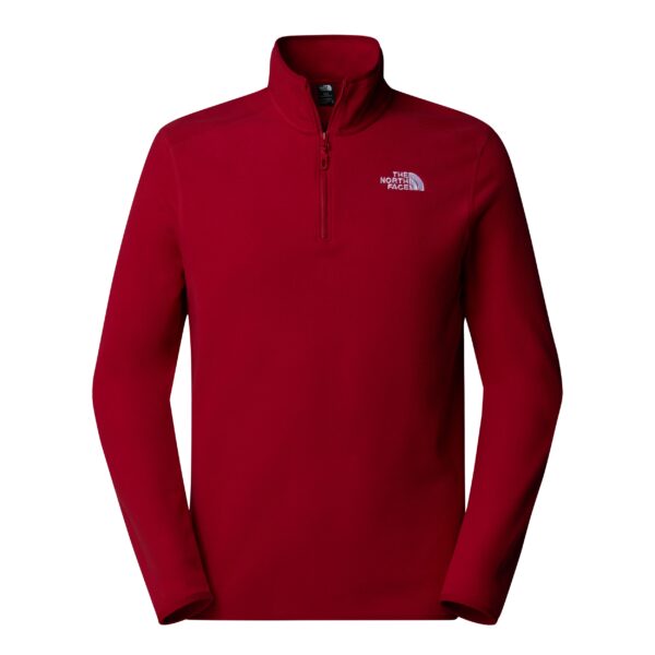 THE NORTH FACE M 100 GLACIER 1/4 ZIP - EU GARNET RED