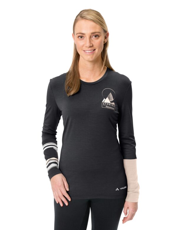 VAUDE Wo Monviso Wool LS T-Shirt BLACK – Bild 3