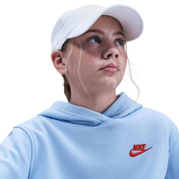 NIKE K NSW CLUB FLC HDY LBR ROYAL TINT/LT CRIMSON – Bild 4