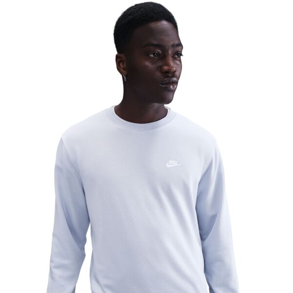 NIKE M NK CLUB FT CREW GHOST/WHITE – Bild 3