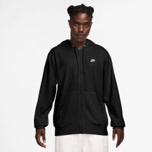 NIKE M NK CLUB FT PO HOODIE BLACK/BLACK/WHITE
